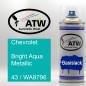 Preview: Chevrolet, Bright Aqua Metallic, 43 / WA9796: 400ml Sprühdose, von ATW Autoteile West.